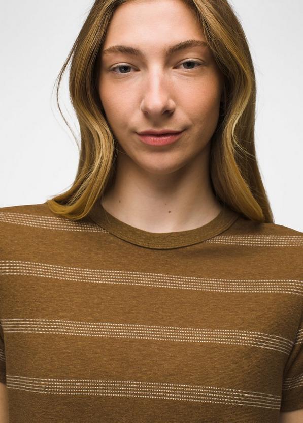 Cozy Up Short Sleeve Crew, Color: Sepia Stripe, image 3