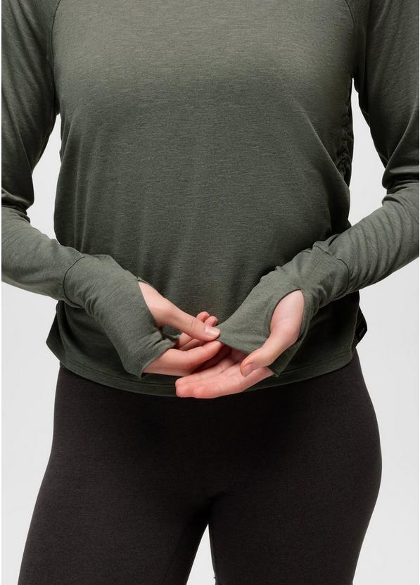 Sol Searcher Long Sleeve Crew, Color: Thyme, image 4