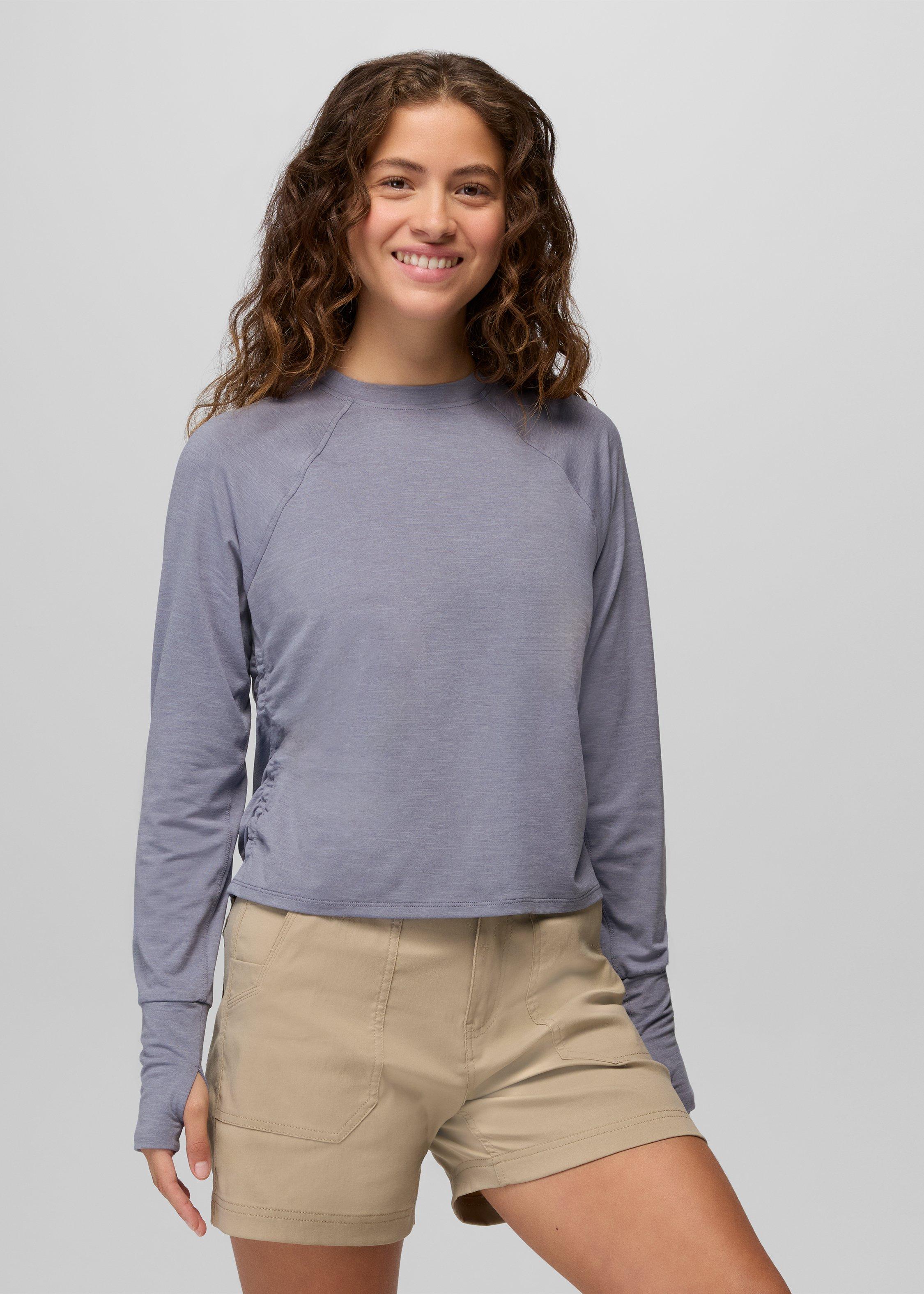 Womens prAna Sol Searcher Long Sleeve Crew - Taro