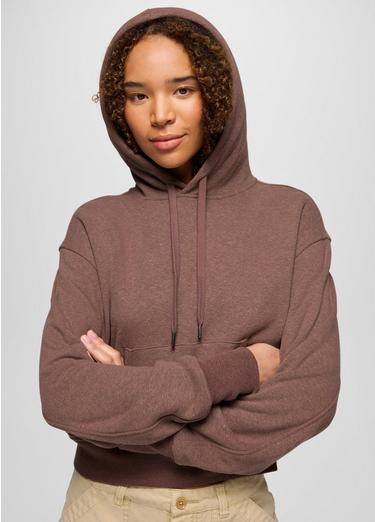 Cozy Up Crop Hoodie, Color: Carob Heather, image 7