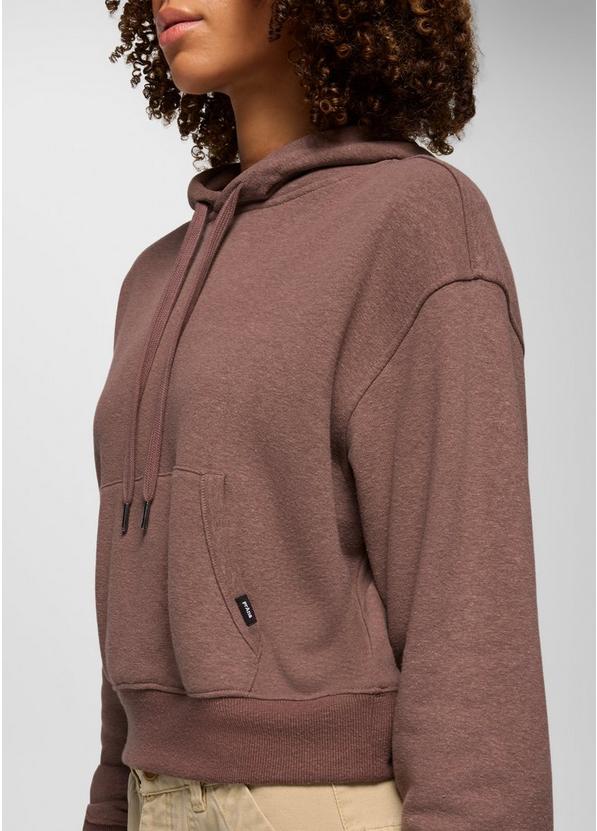 Cozy Up Crop Hoodie, Color: Carob Heather, image 4