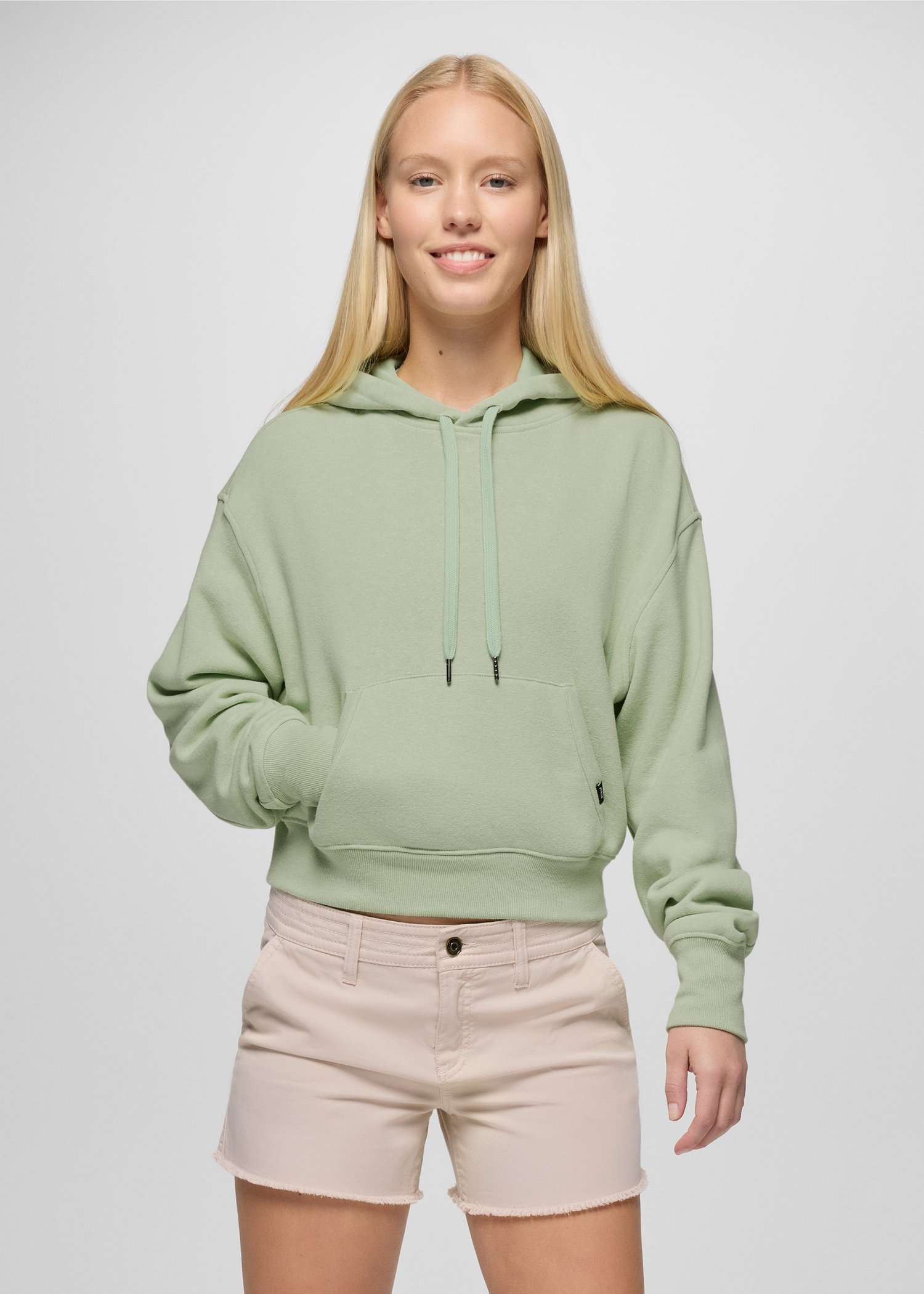 Womens prAna Cozy Up Crop Hoodie - Bio Mint Heather