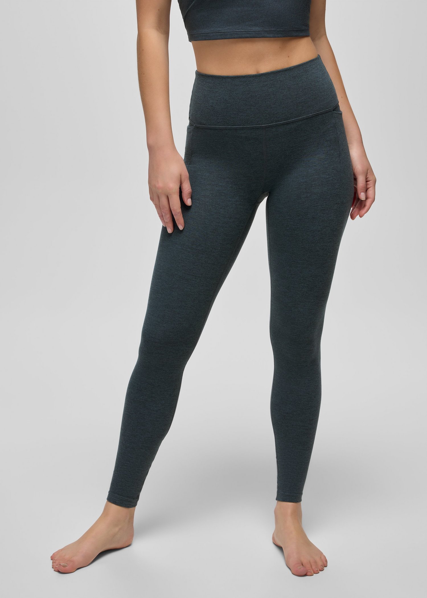 Womens prAna Heavana™ Pocket Legging - Stormy Night Heather