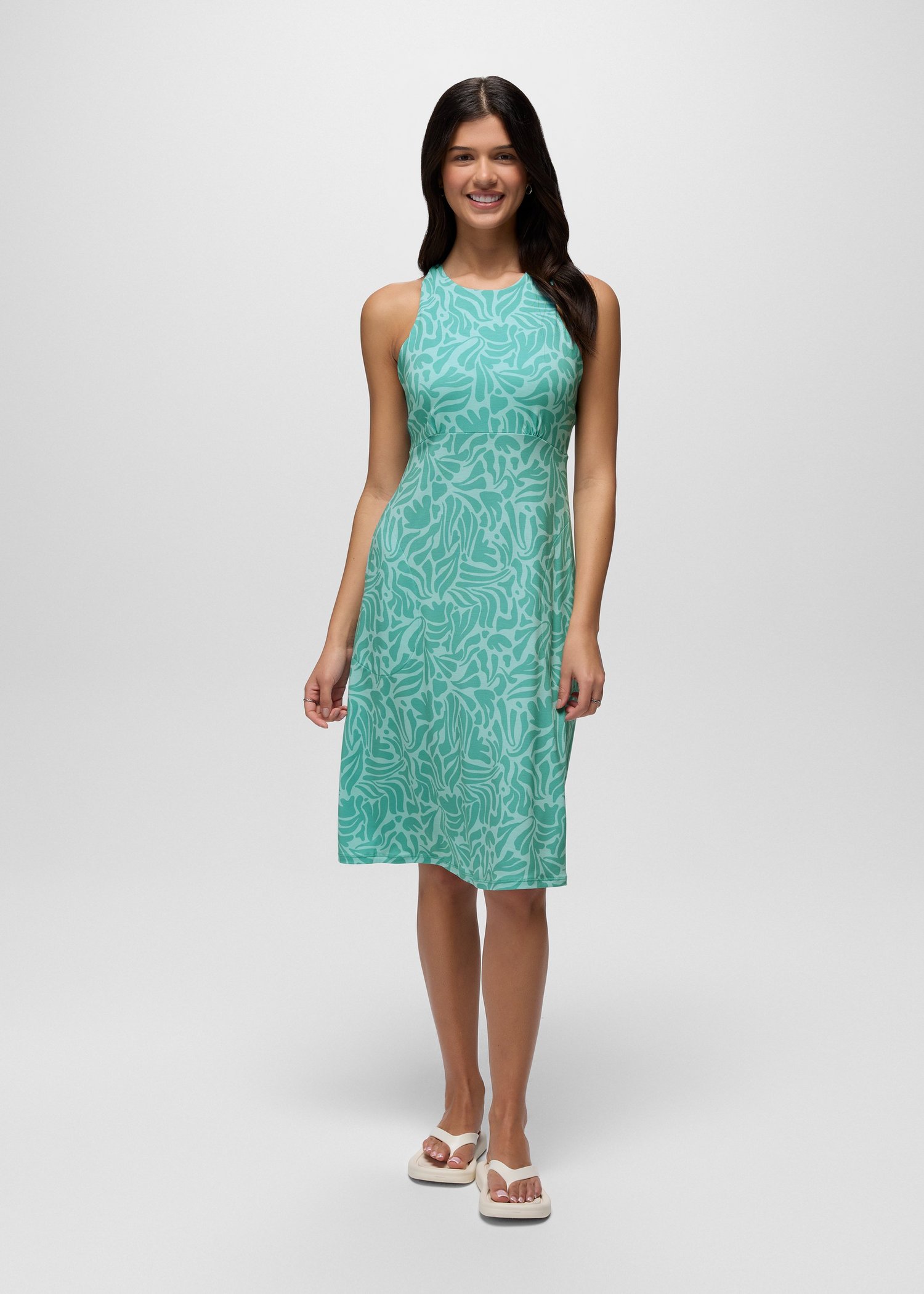 Womens prAna Jewel Lake Summer Dress - Sea Glass Seaweed