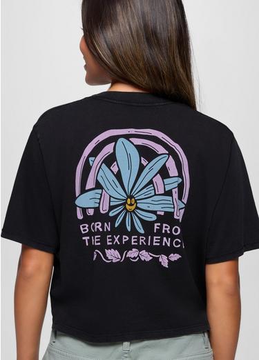 Everyday Graphic Crop tee, Color: Black Happy Petals, image 4