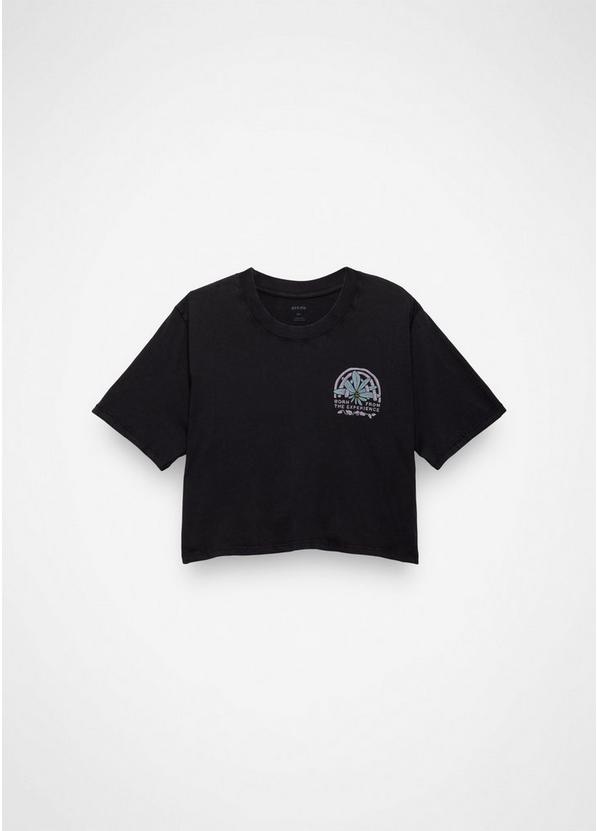 Everyday Graphic Crop tee, Color: Black Happy Petals, image 6