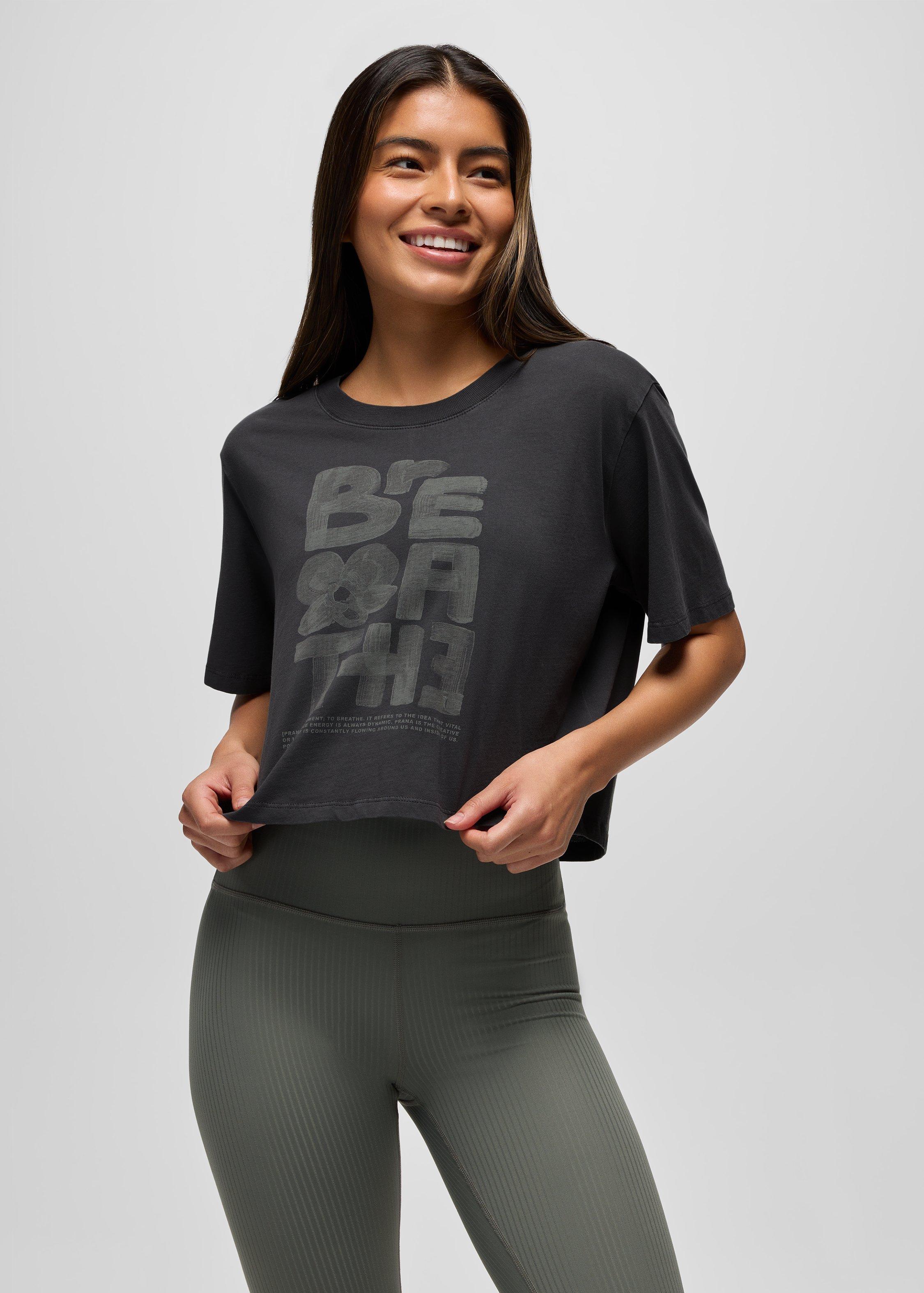 Womens prAna Everyday Graphic Crop tee - Nori Breathe