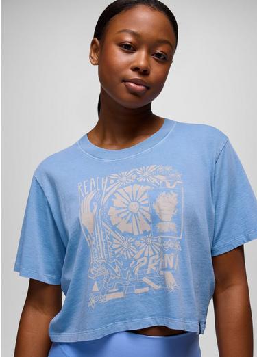 Everyday Graphic Crop tee, Color: Blue Vibes Reach Higher, image 3