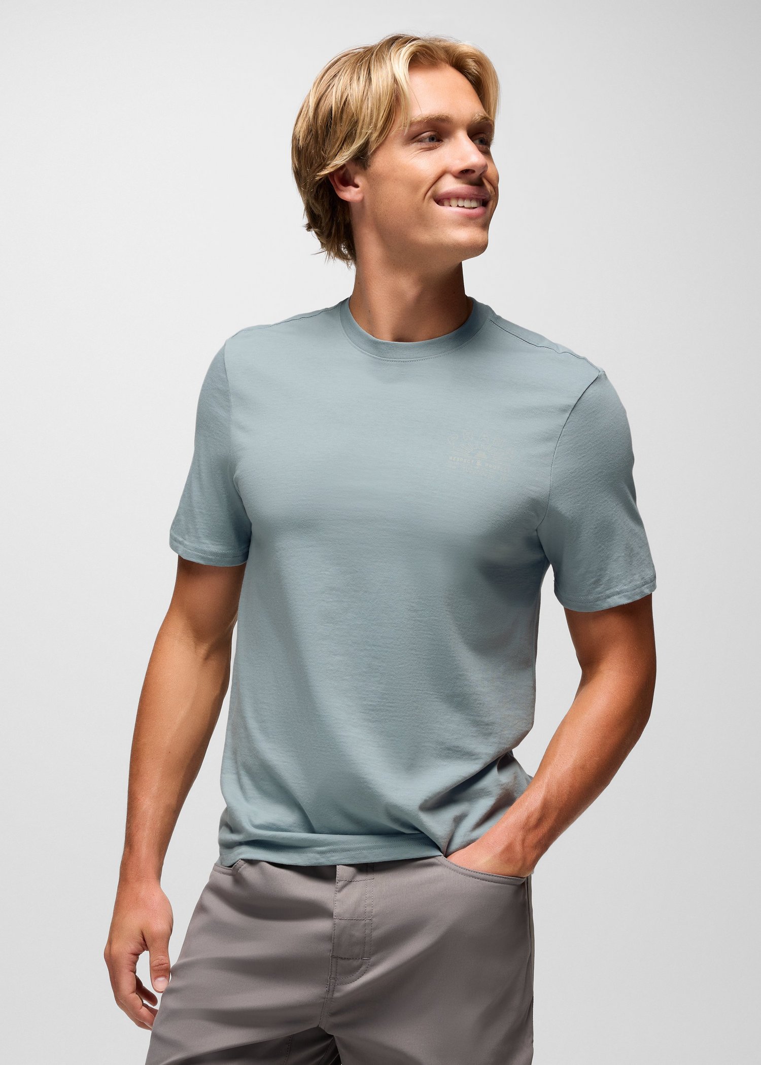 Mens prAna Universal Truth Graphic Tee - Quarry