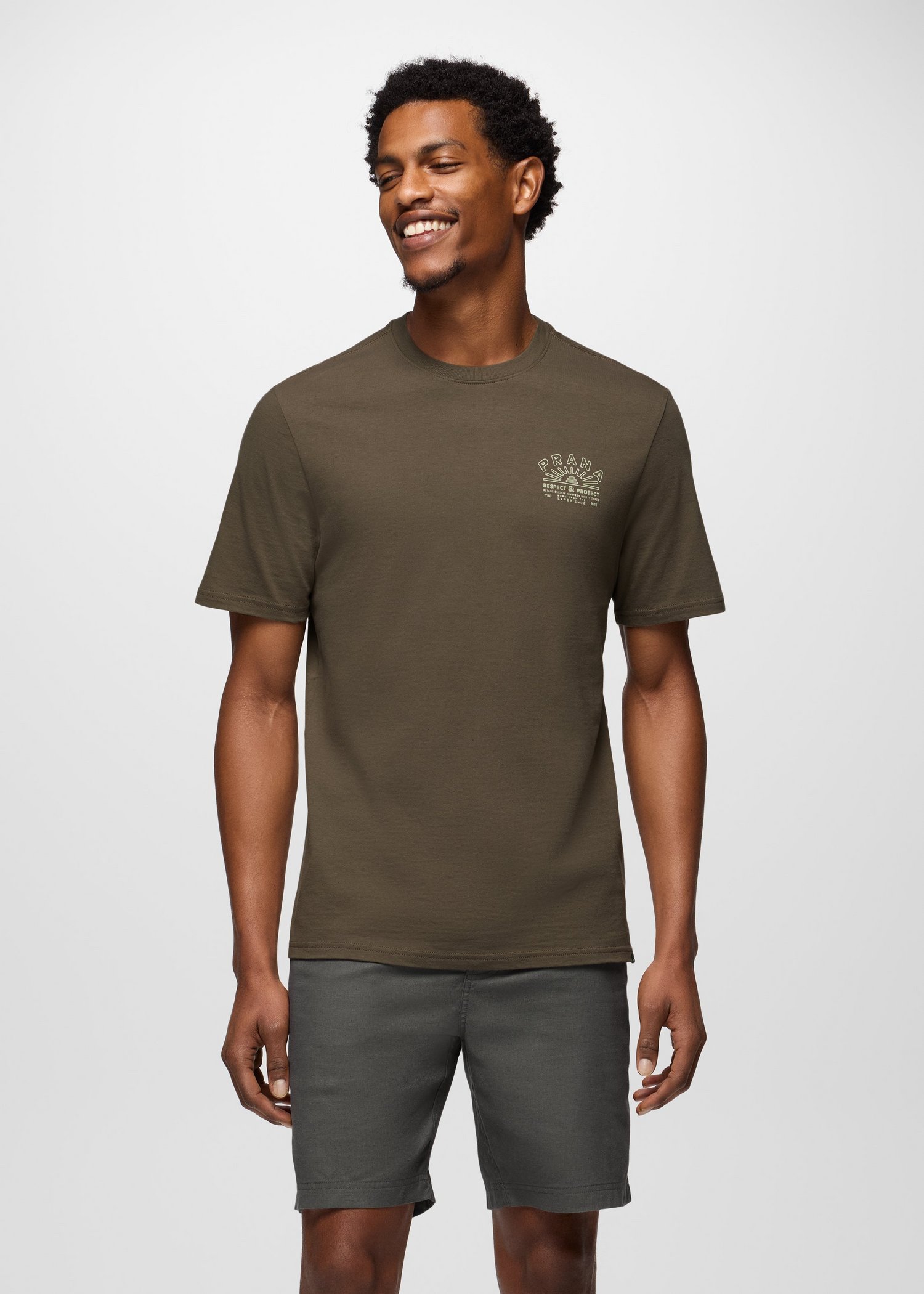 Mens prAna Universal Truth Graphic Tee - Mud
