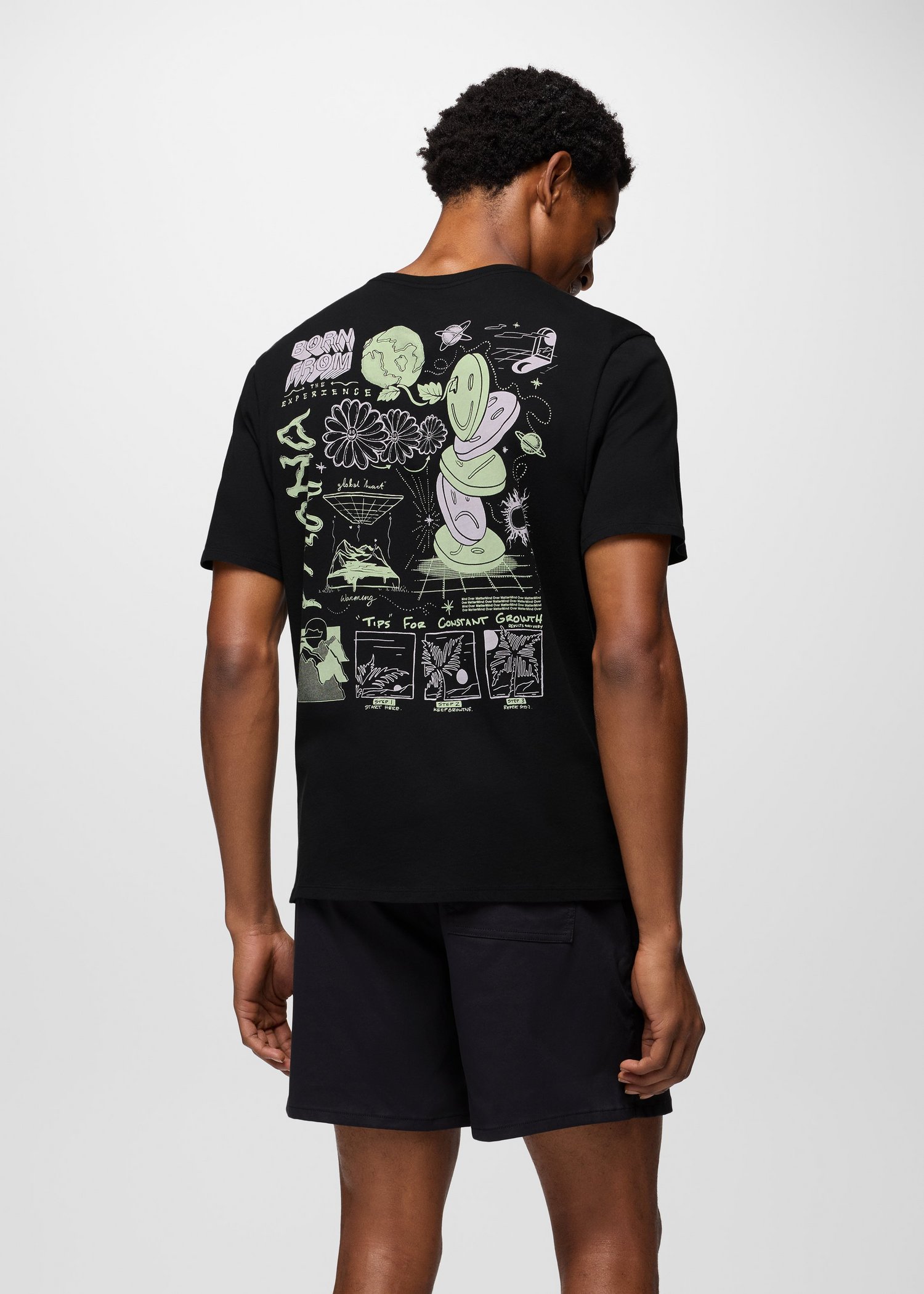 Mens prAna Everyday Tripper Graphic Tee - Black