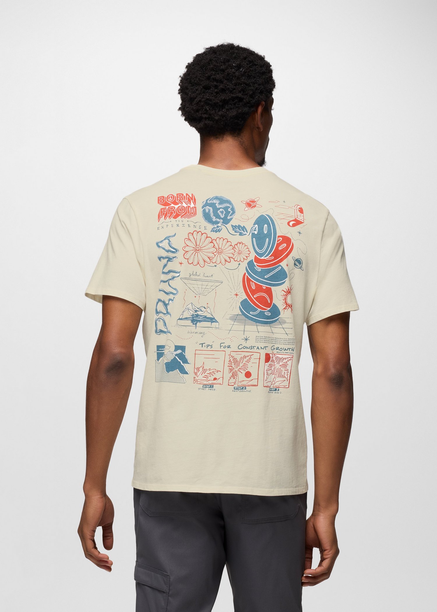 Mens prAna Everyday Tripper Graphic Tee - Canvas
