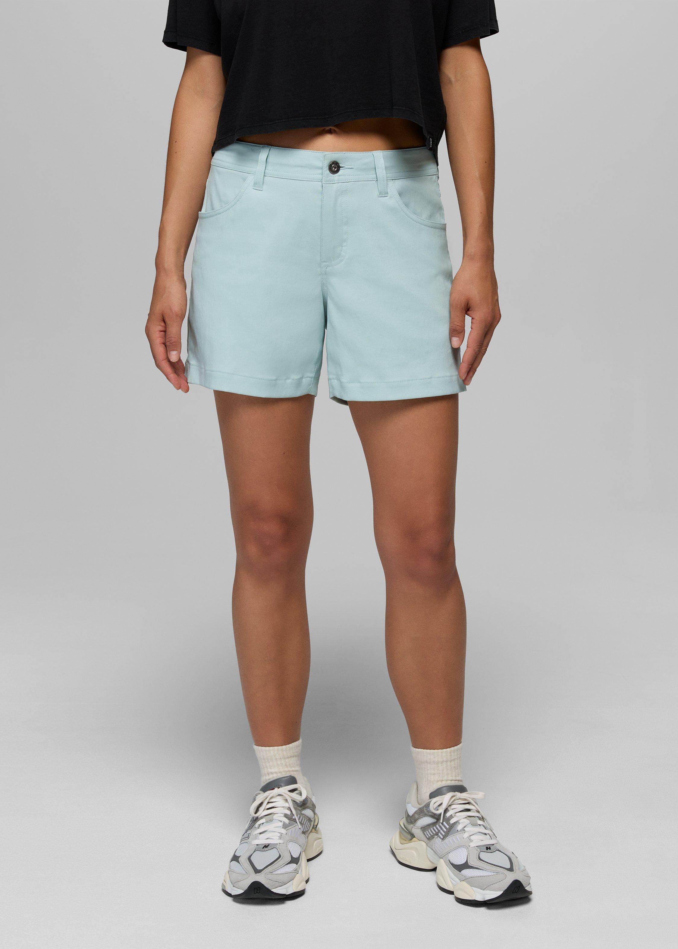 Womens prAna Stretch Zion&trade; Halle Short - Saltwater