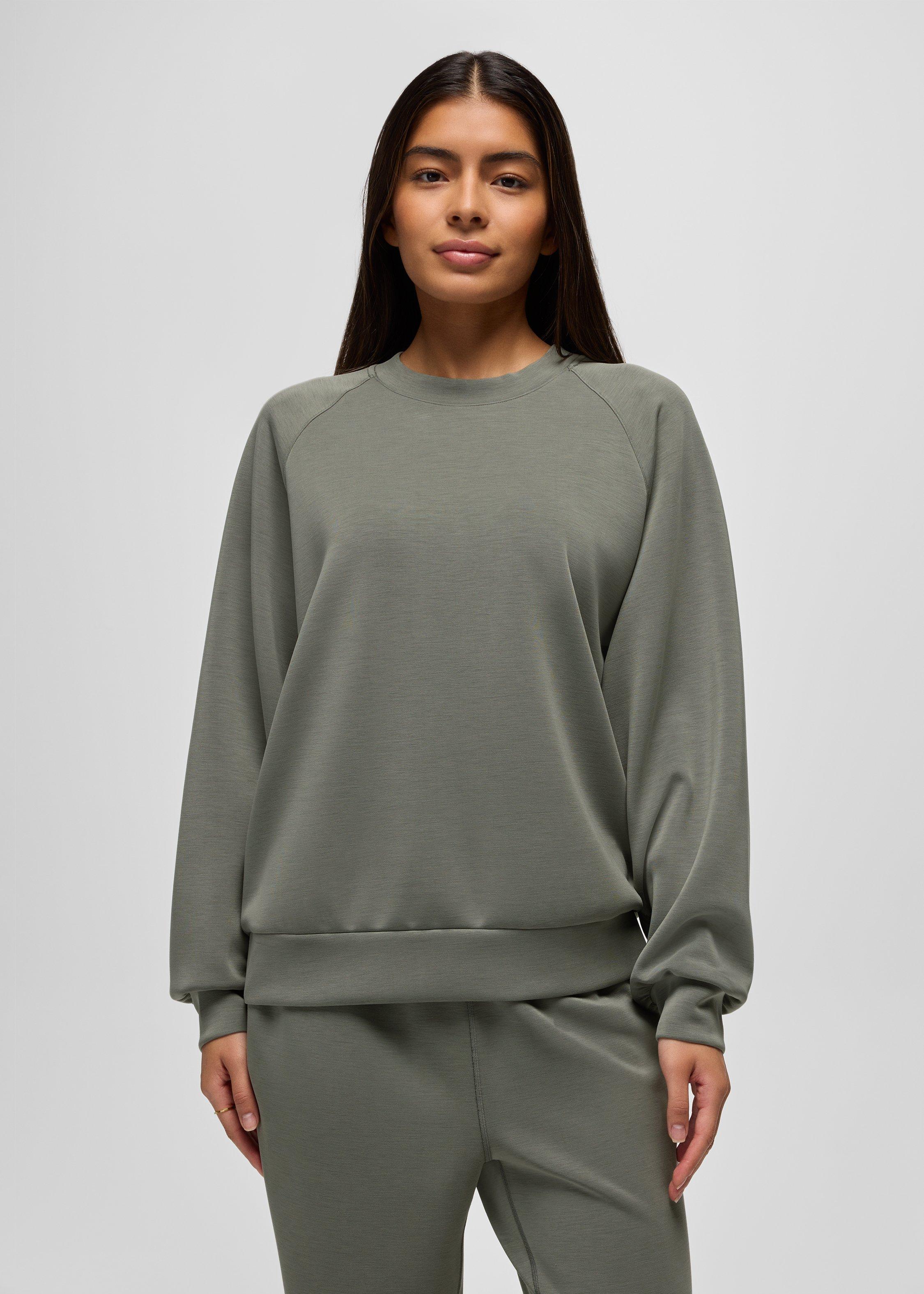 Womens prAna Shea Soft Crewneck - Thyme