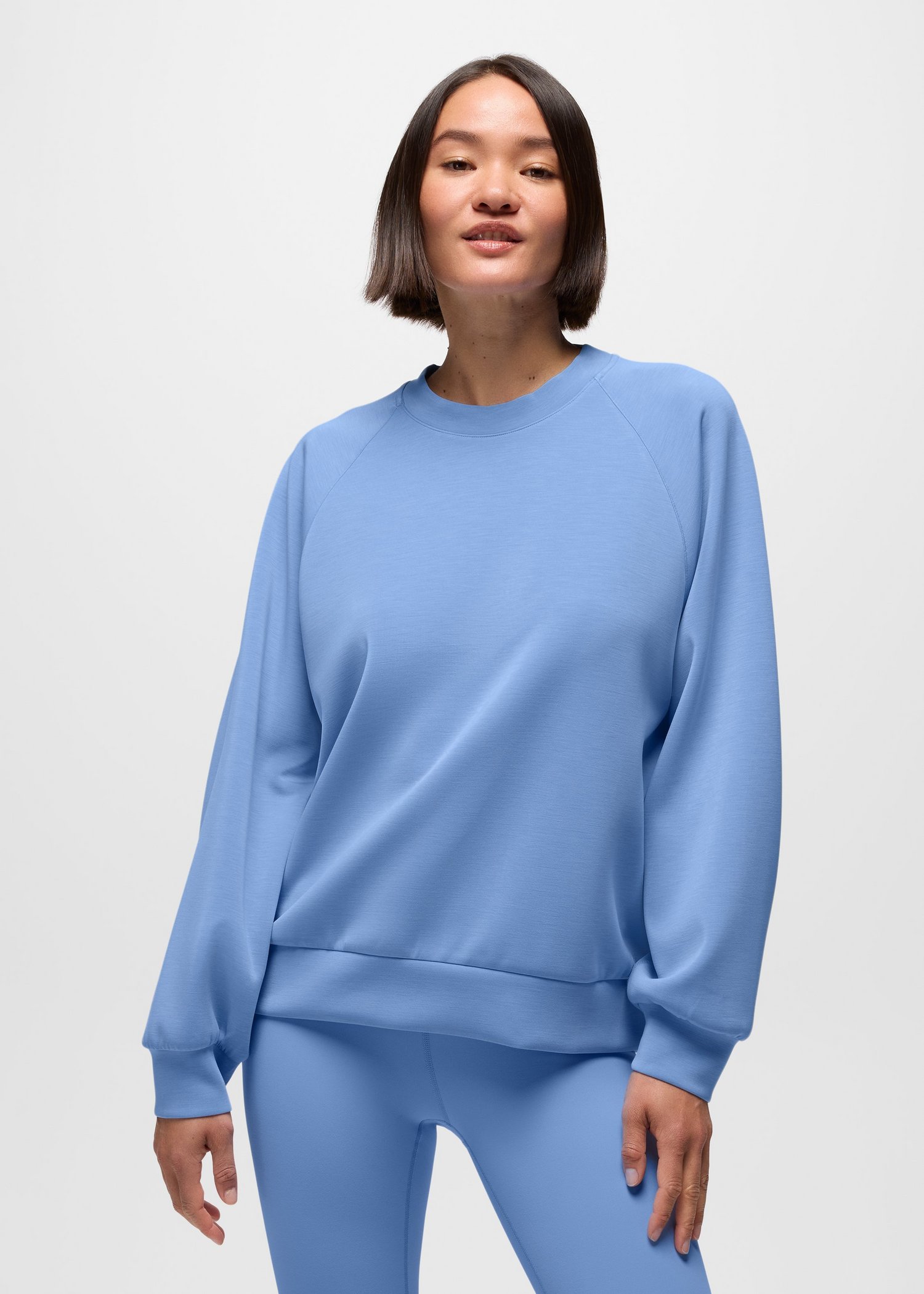 Womens prAna Shea Soft Crewneck - Blue Vibes