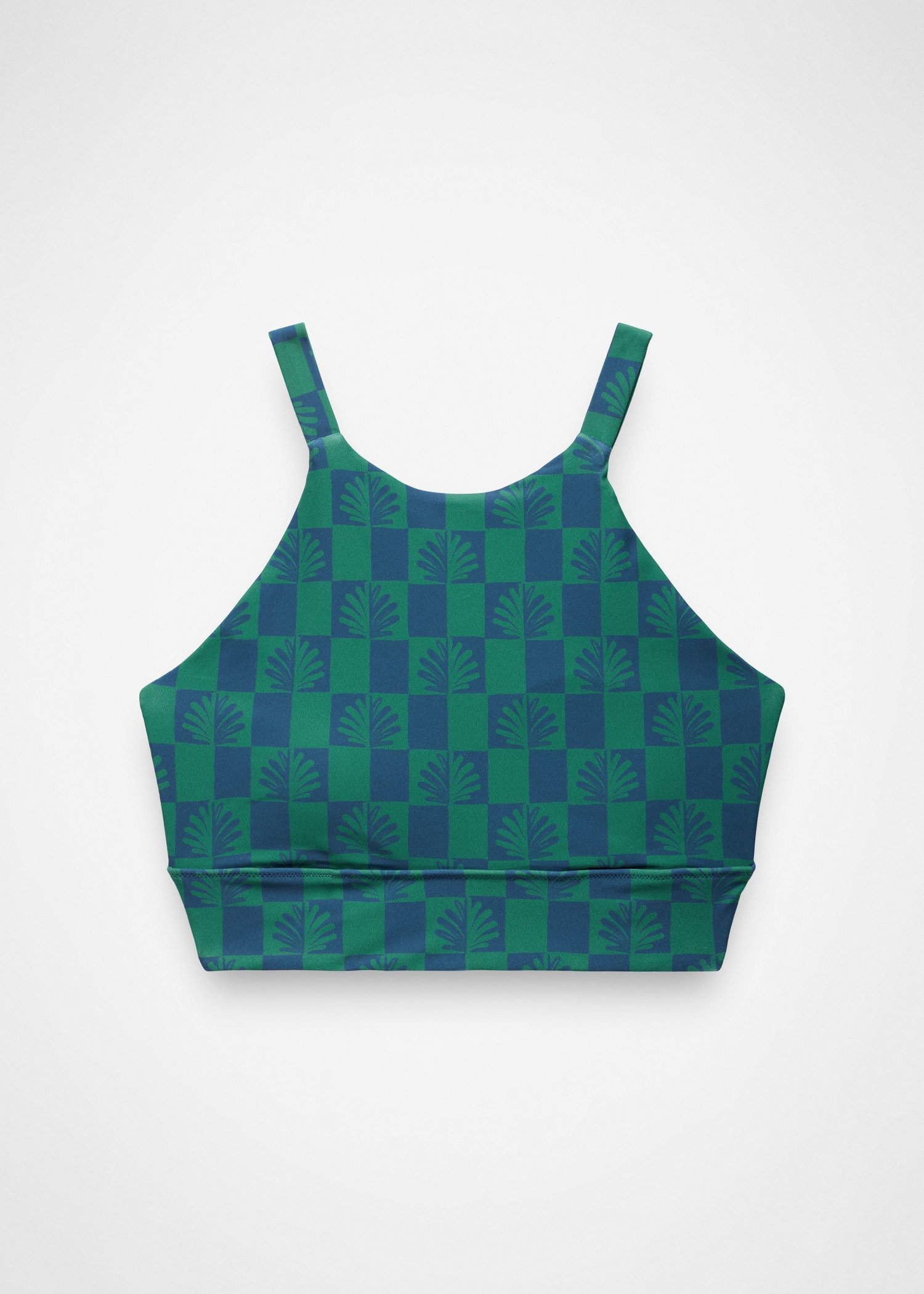 Womens prAna Marine Street Swim Top - Bluff Blue Checker