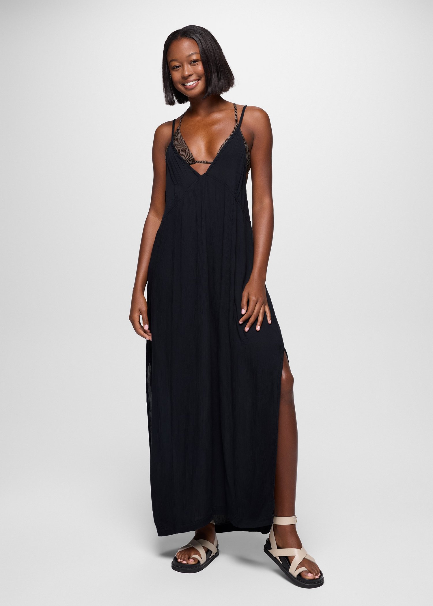 Womens prAna Fernie V-Neck Maxi Dress - Black