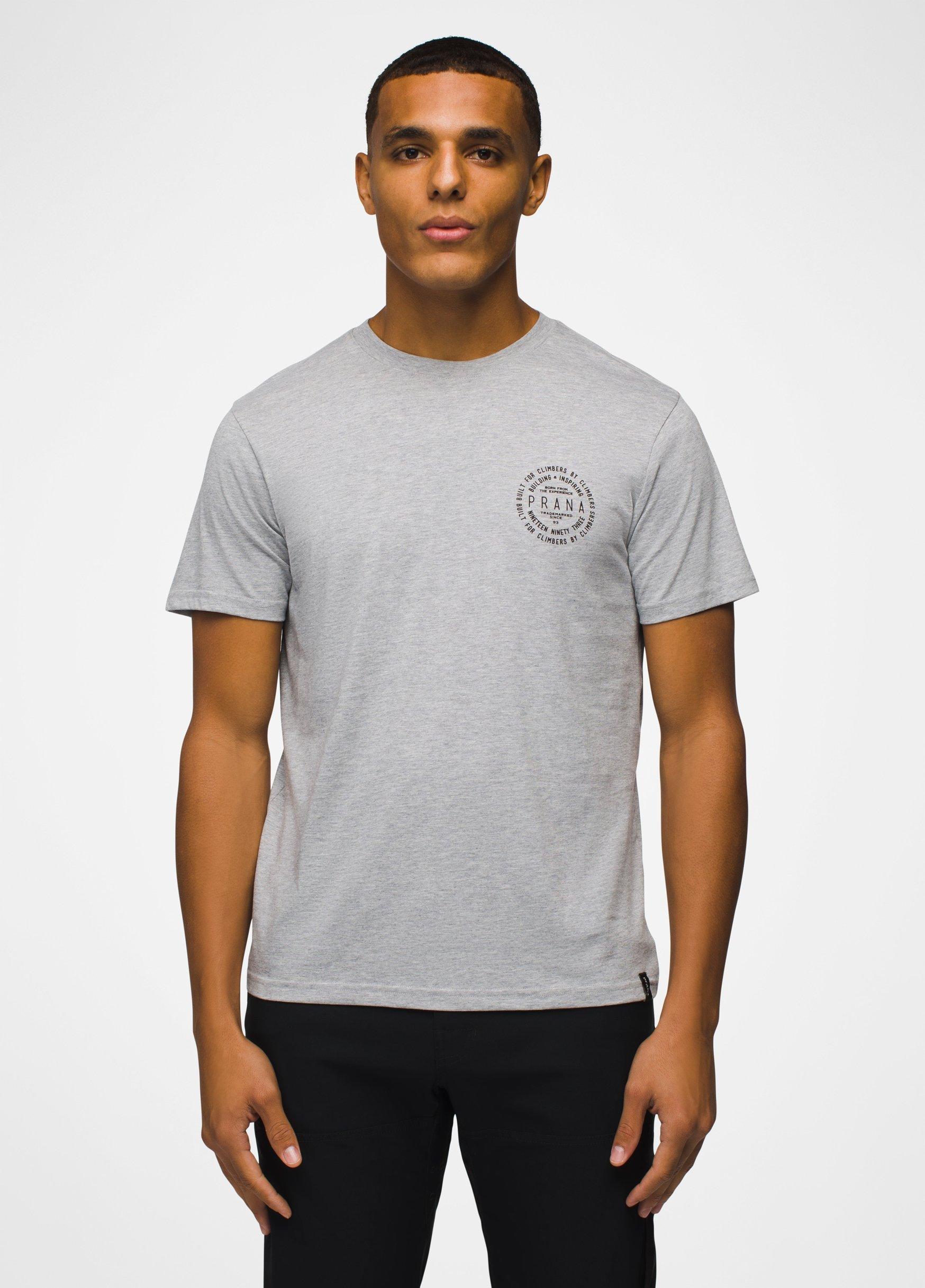 Mens prAna Simple Story Short Sleeve Tee - Medium Heather Grey