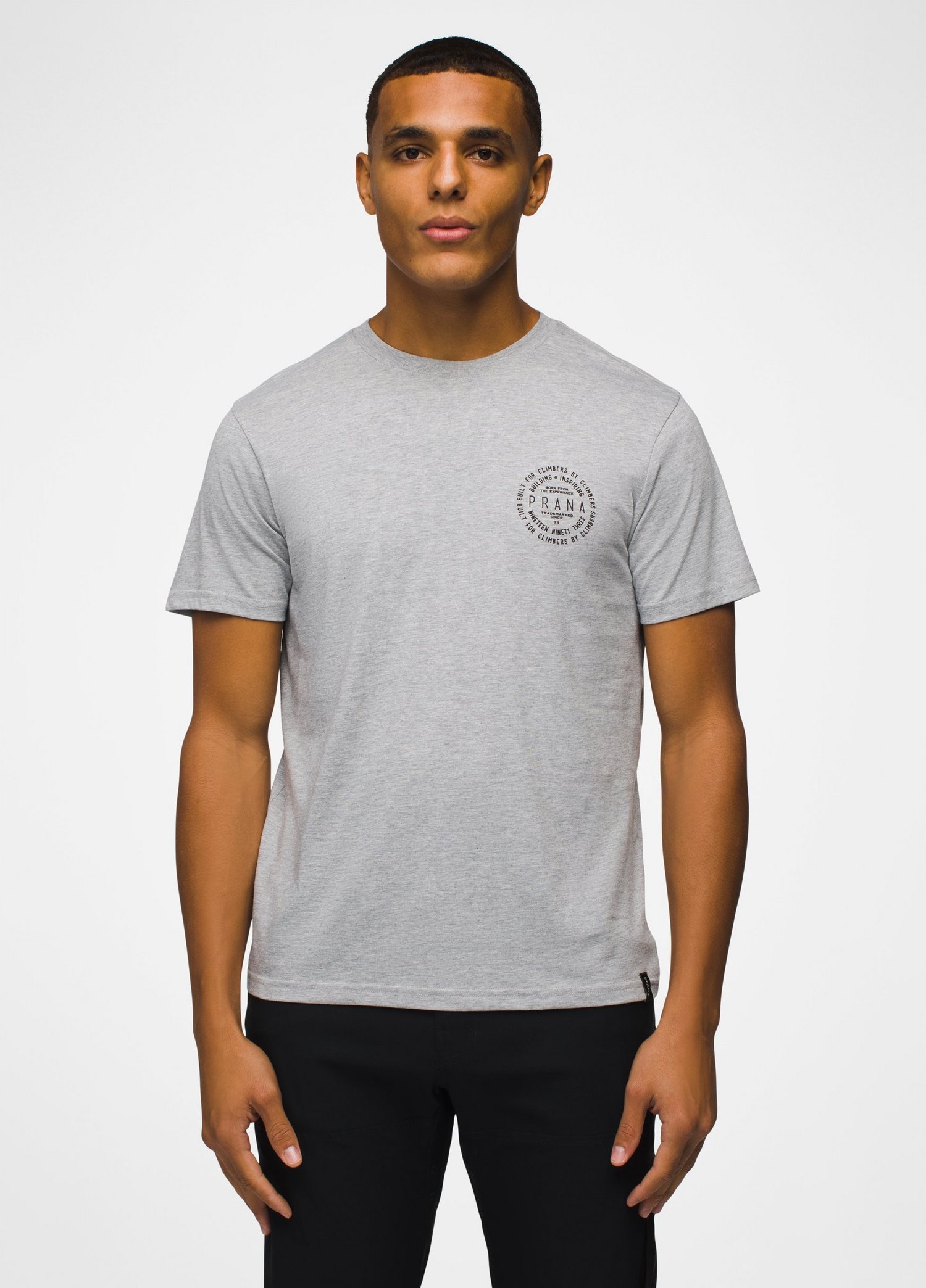 Mens prAna Simple Story Short Sleeve Tee - Medium Heather Grey