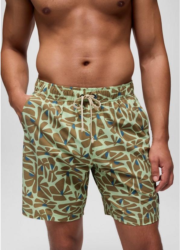 Metric E-Waist Swim Short, Color: Bio Mint Retro Bloom, image 7