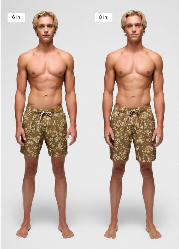 Metric E-Waist Swim Short, Color: Retro Olive Digibloom, image 6
