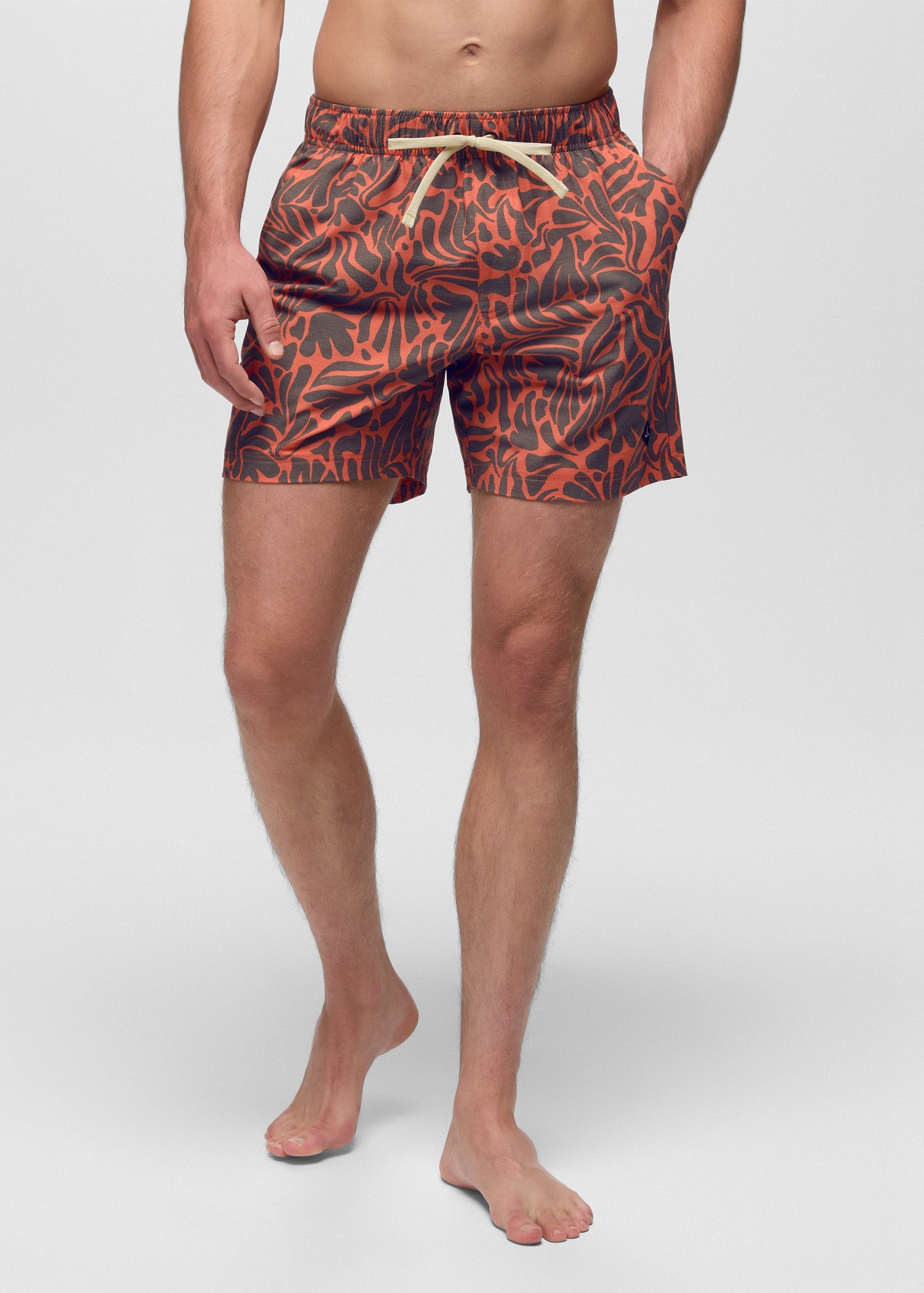 Mens prAna Metric E-Waist Swim Short - Lychee Seaweed