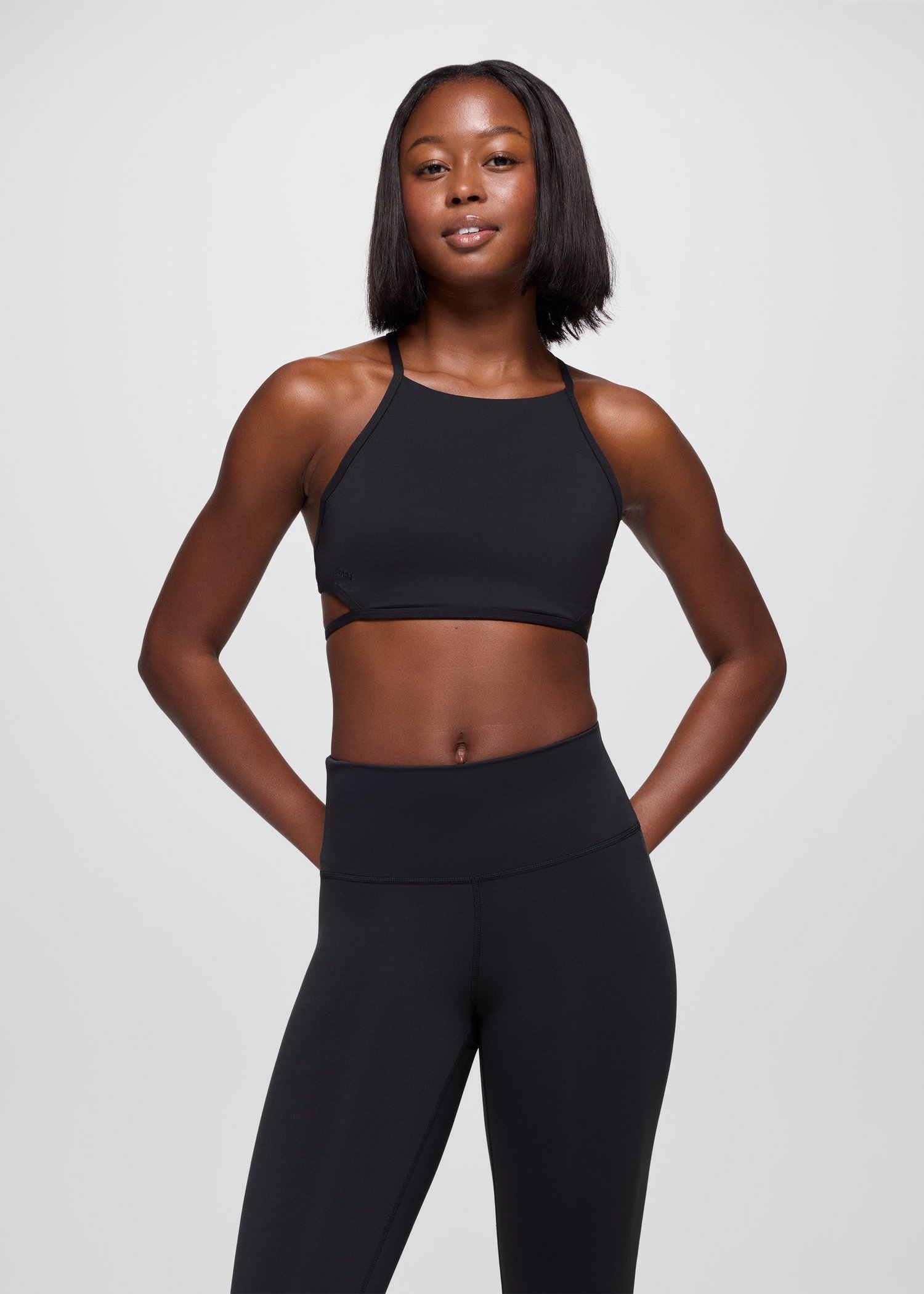 Womens prAna Luxara™ High Neck Bra - Black