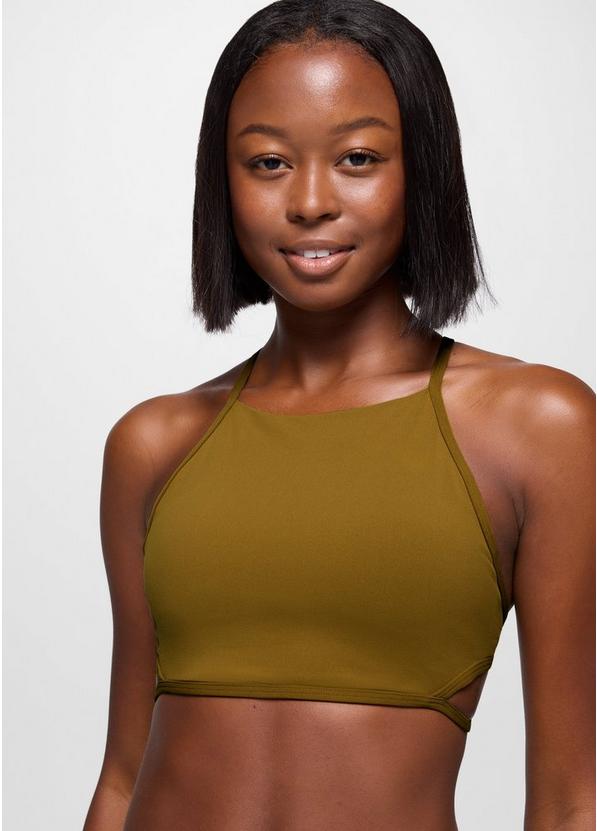 Luxara High Neck Bra, Color: Retro Olive, image 4