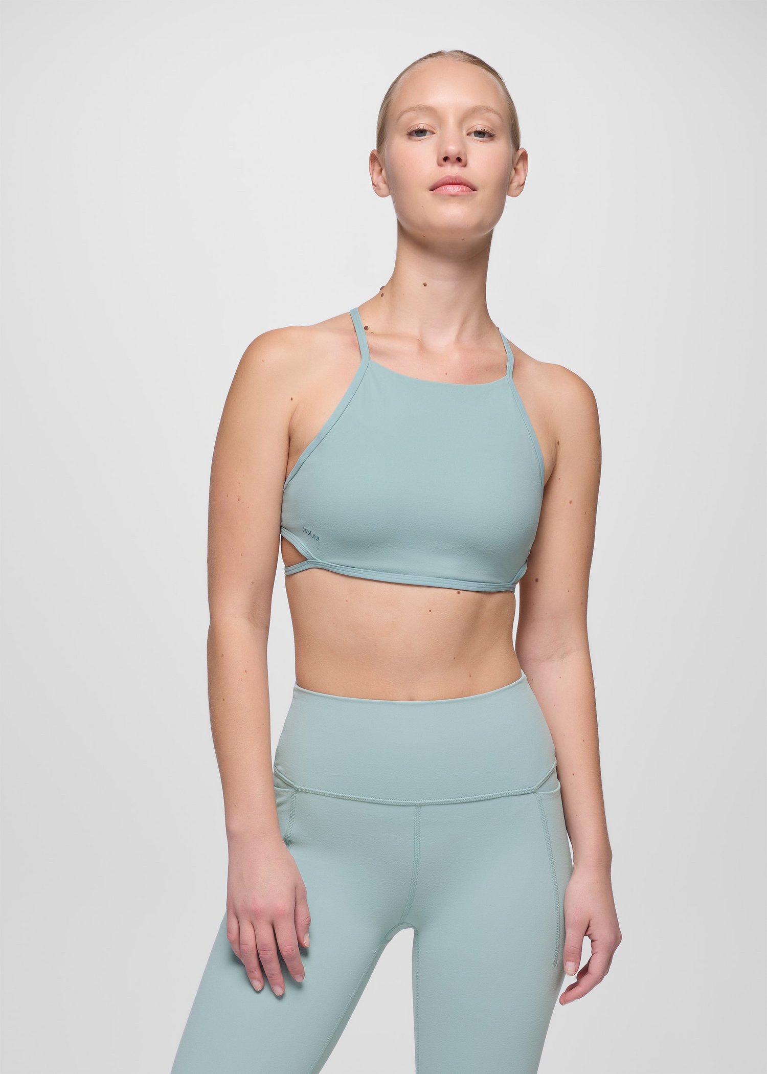 Womens prAna Luxara™ High Neck Bra - Saltwater