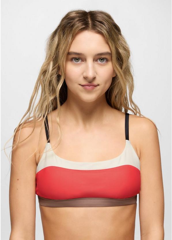 Baja Bound Adjustable Swim Top, Color: Rose Fire Colorblock, image 7