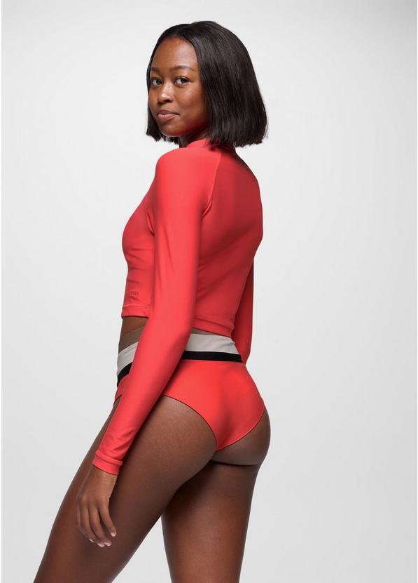 Baja Bound Rashguard Swim Top, Color: Rose Fire, image 2