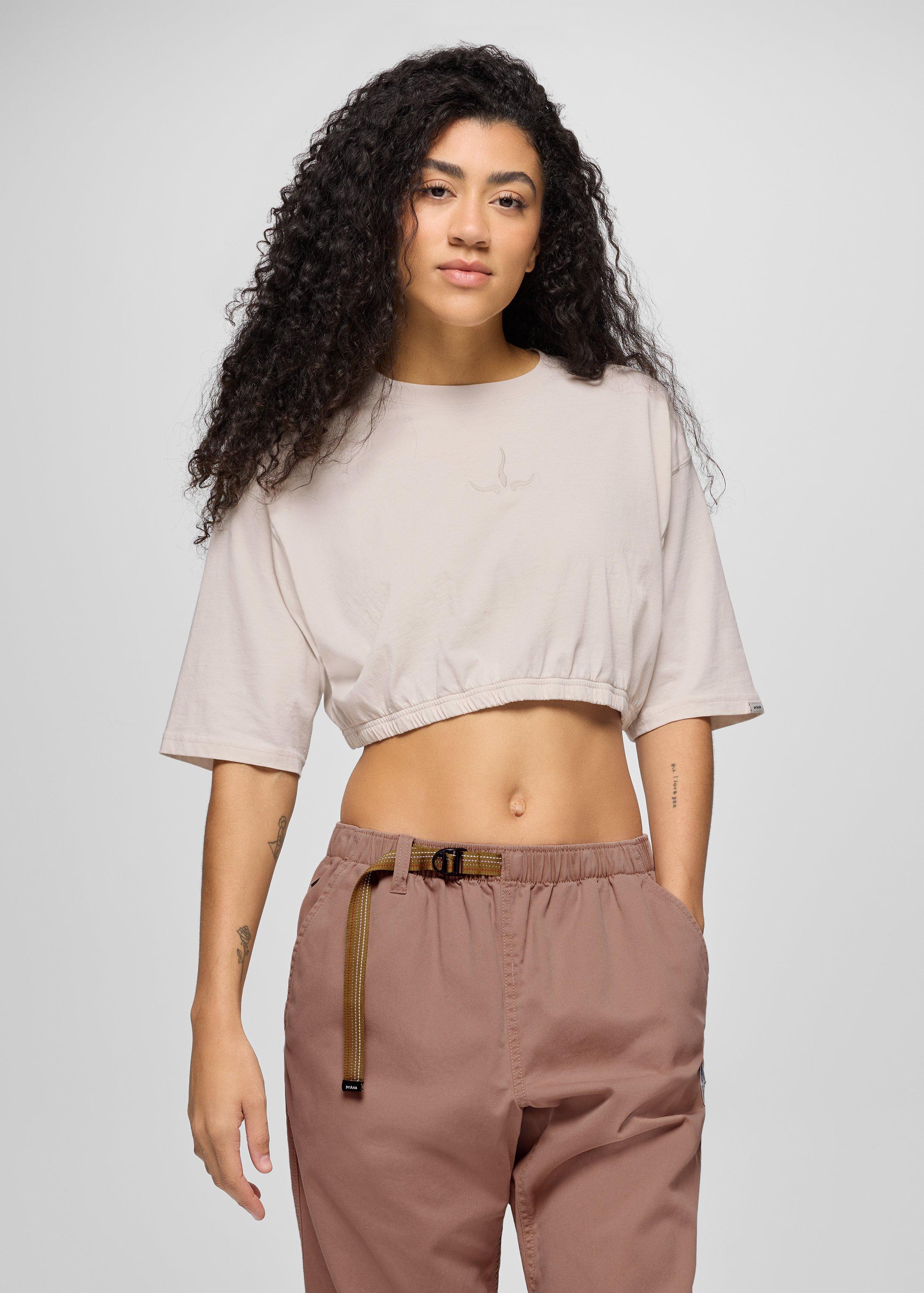 Womens prAna Ninety Three Cinch Tee - Almond