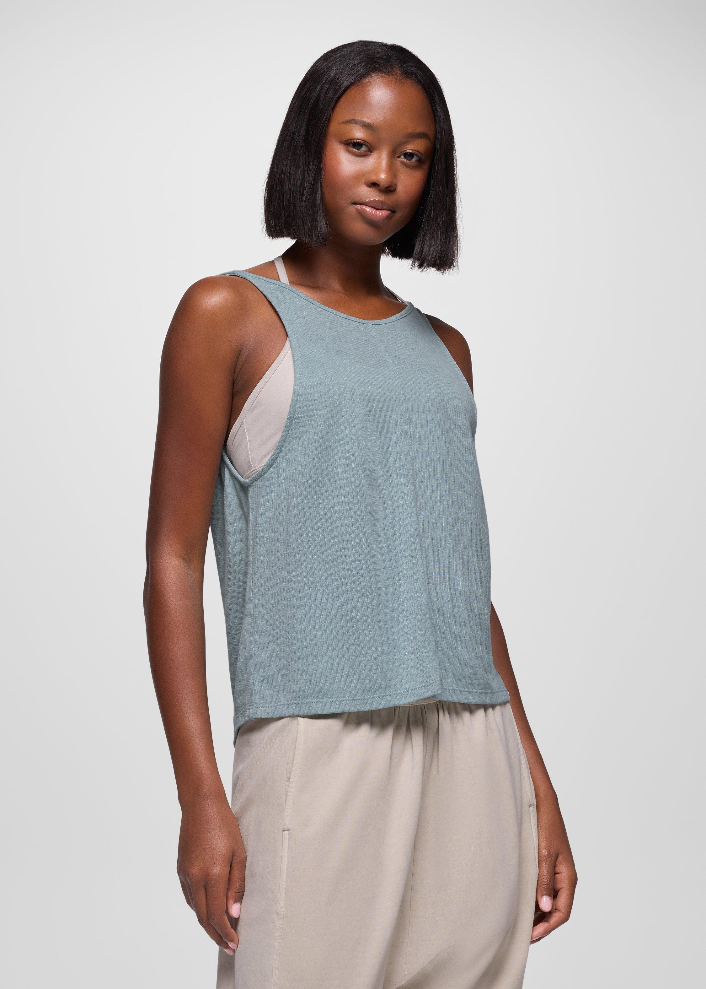 Womens prAna New Moon Tank - Saltwater