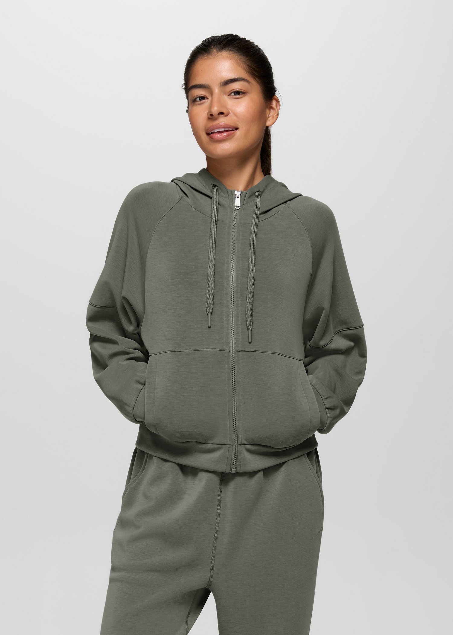 Womens prAna Shea Soft Full Zip - Thyme