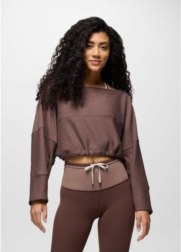 Sacred Space Cinched Crop, Color: Carob Heather, image 1