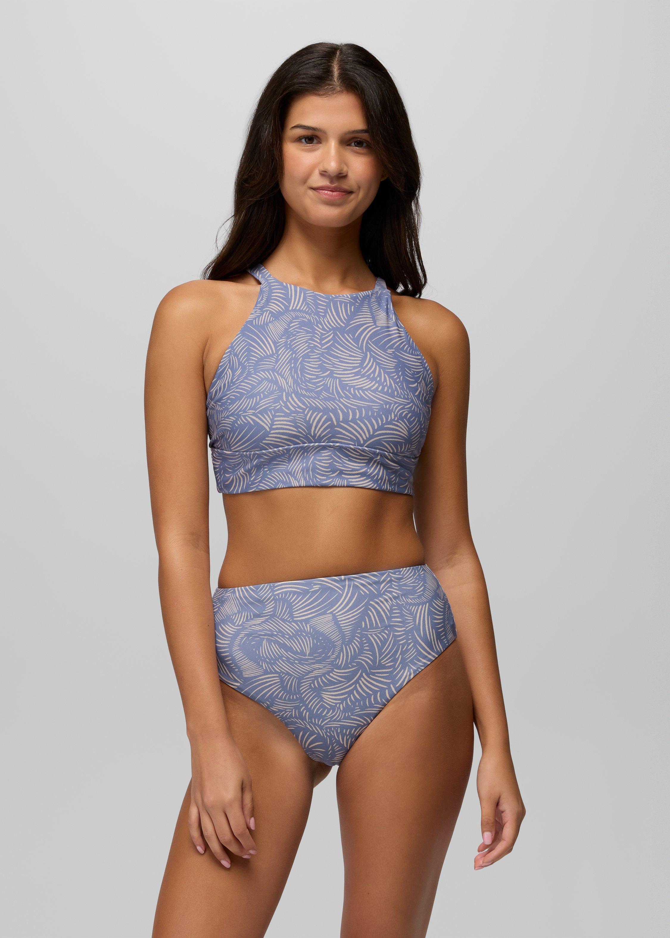 prAna Women's Lahari High Rise Bikini Bottom in Taro Currents - Size: Medium