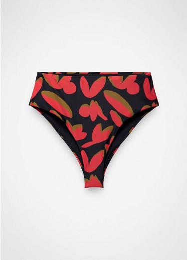 Lahari High Rise Swim Bottom, Color: Rose Fire Indo Disco, image 1
