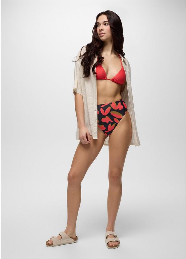 Lahari High Rise Swim Bottom, Color: Rose Fire Indo Disco, image 5