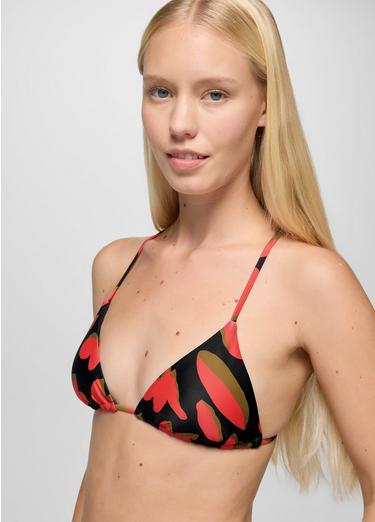 Hana Highway Triangle Swim Top, Color: Rose Fire Indo Disco, image 4
