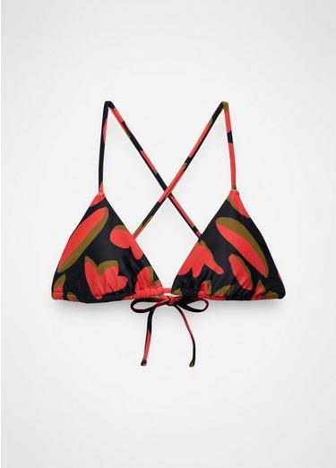 Hana Highway Triangle Swim Top, Color: Rose Fire Indo Disco, image 1