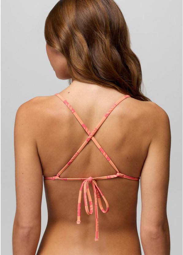 Hana Highway Triangle Swim Top, Color: Guava Pop Checker, image 3