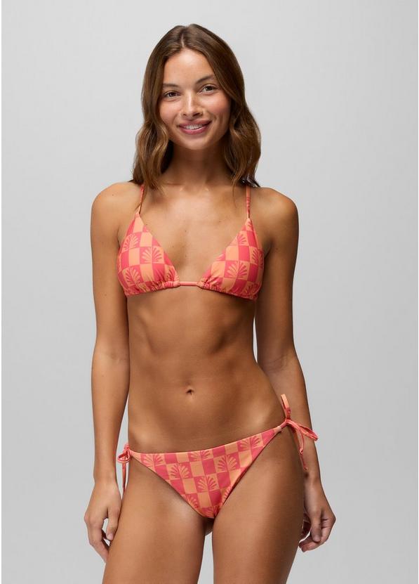 Hana Highway Triangle Swim Top, Color: Guava Pop Checker, image 5