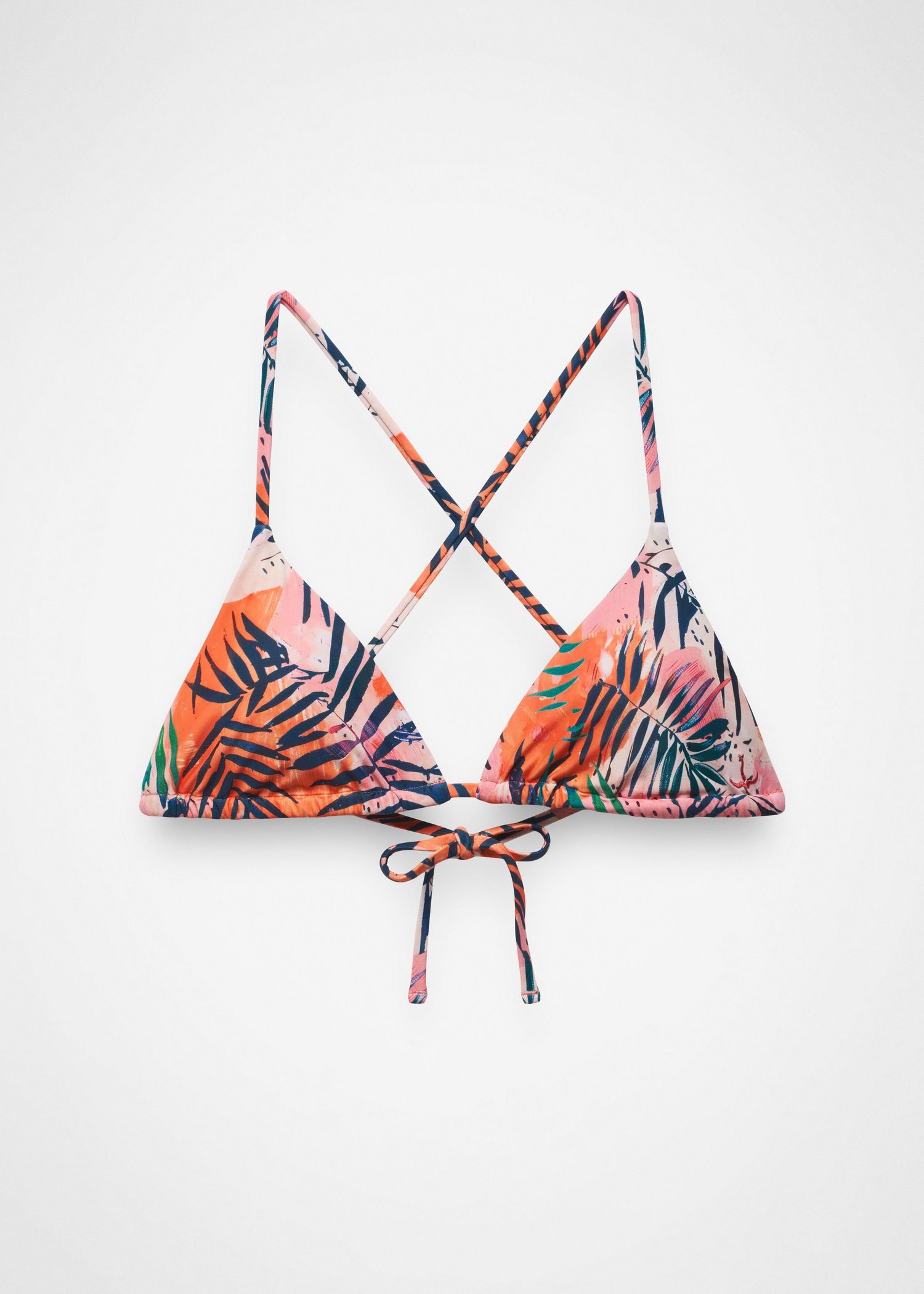 Womens prAna Hana Highway Triangle Swim Top - Papaya Island Fever