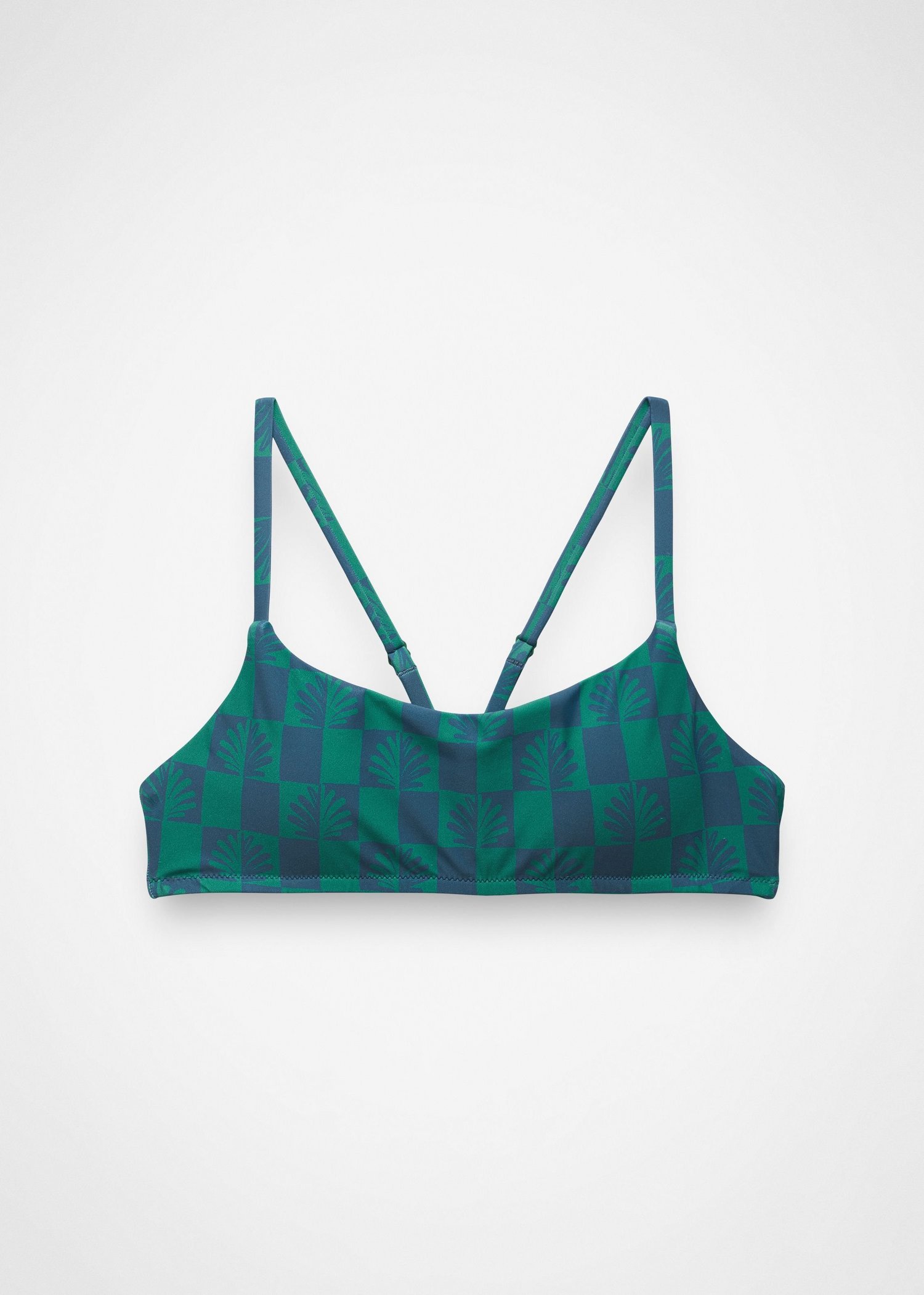 Womens prAna Lahari Swim Top - Bluff Blue Checker