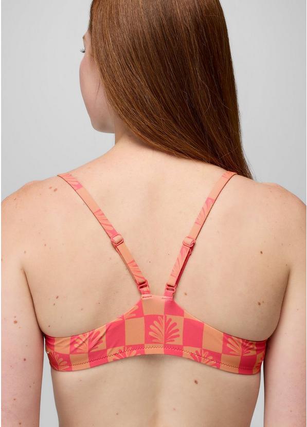 Lahari Swim Top, Color: Guava Pop Checker, image 3