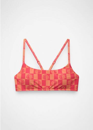 Lahari Swim Top, Color: Guava Pop Checker, image 9