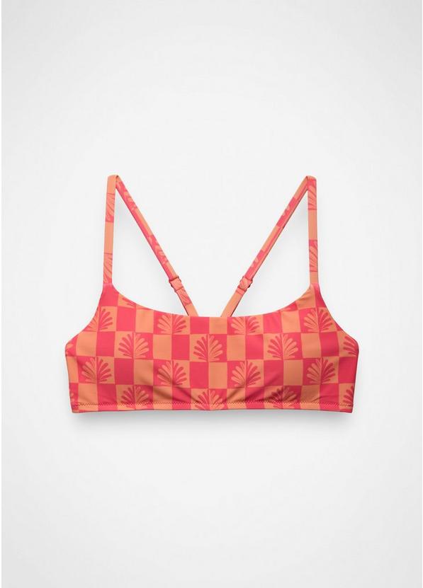 Lahari Swim Top, Color: Guava Pop Checker, image 1