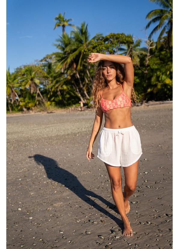 Tropic Kiss Swim Top, Color: Guava Pop Checker, image 4