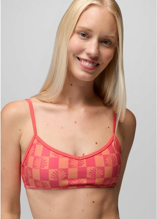 Tropic Kiss Swim Top, Color: Guava Pop Checker, image 2