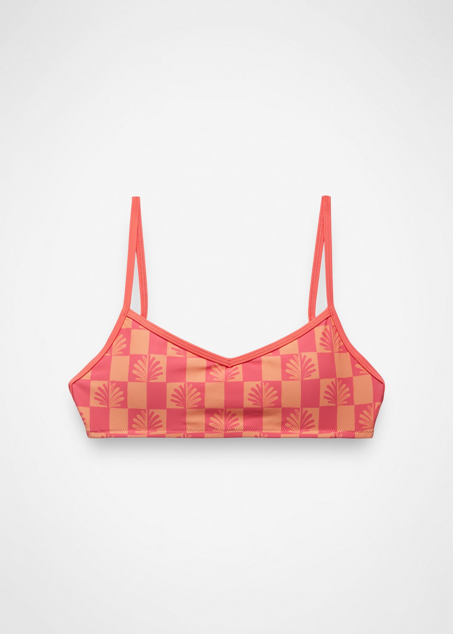 Womens prAna Tropic Kiss Swim Top - Guava Pop Checker